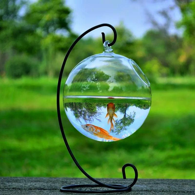 Mini Glass Ball Fish Tank With Hanging Bracket